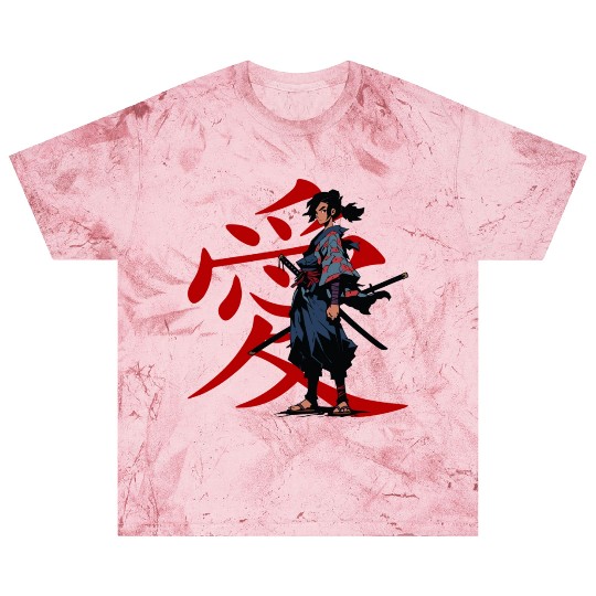 Samurai and sword and text red color Blast T Shirts