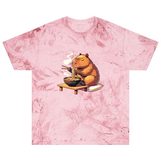 Cute Capybara Eats Ramen Noodles Capybara Ramen Blast T Shirts