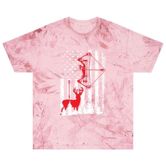 Patriotic Bow Hunting Deer Hunter Flag American Blast T Shirts