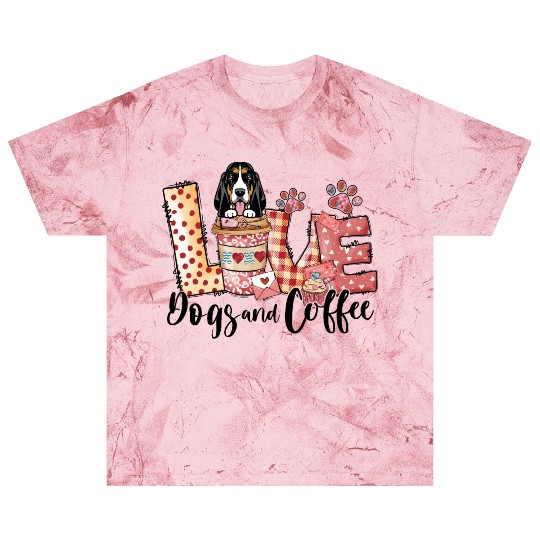 Basset Dog Coffee Lover Dog Mom Valentines Day Blast T Shirts