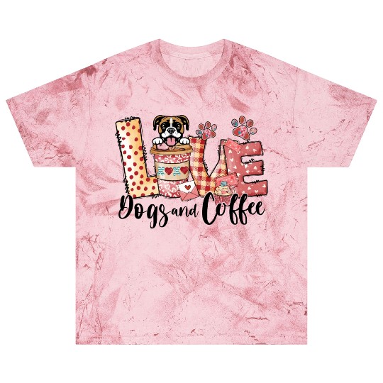 Boxer Dog Coffee Lover Dog Mom Valentines Day Blast T Shirts
