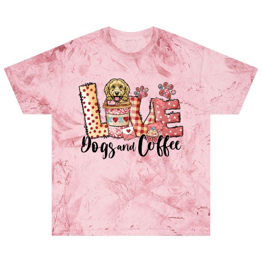 Doodle Dog Coffee Lover Dog Mom Valentines Day Blast T Shirts