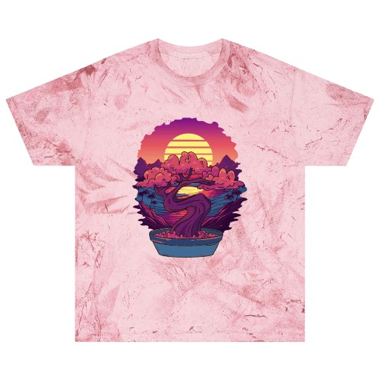 Bonsai Tree and The Rising Sun In Japan Design T-S Blast T Shirts