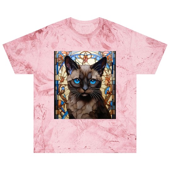 Siamese kitten in stained glass Blast T Shirts