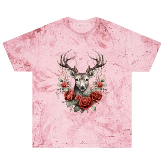 Gothic Deer Forest Animals Roses Blast T Shirts