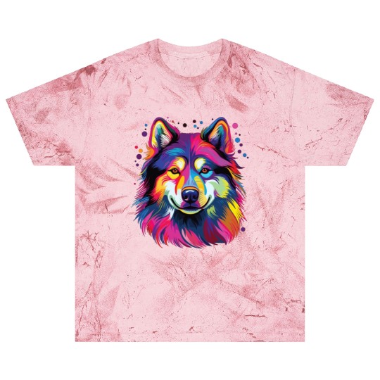 Watercolor Colorful Alaskan Malamute Blast T Shirts