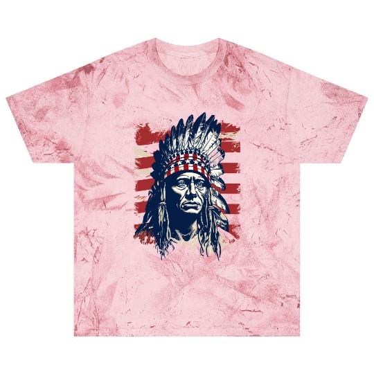 Indian Native American Chief Feather Headdress Blast T Shirts