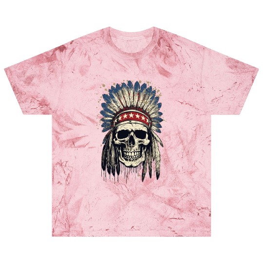 Skull Indian Chief Native American USA Blast T Shirts