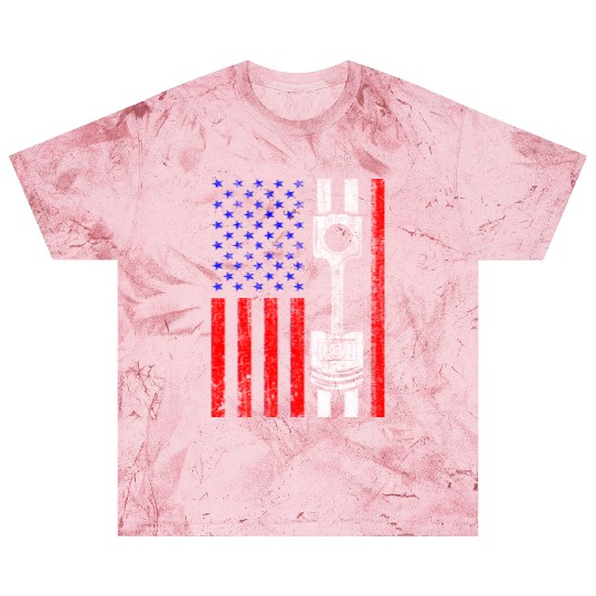 American Flag Piston Muscle Car Patriotic Vintage Blast T Shirts