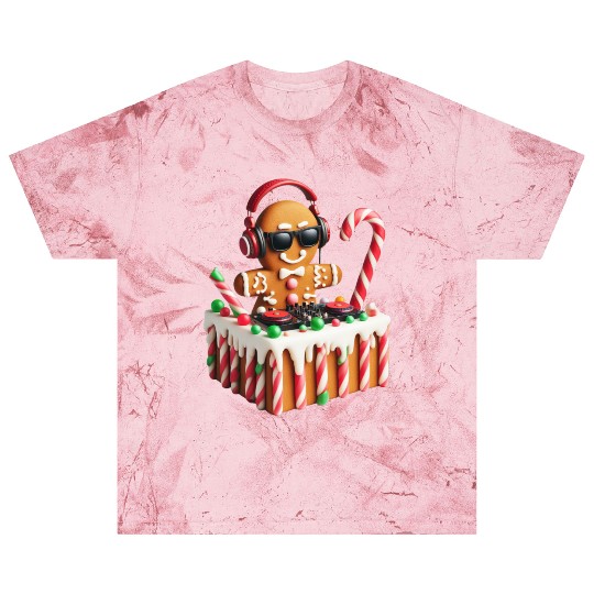 Gingerbread DJ Booth Christmas Holiday Candy Cane Blast T Shirts