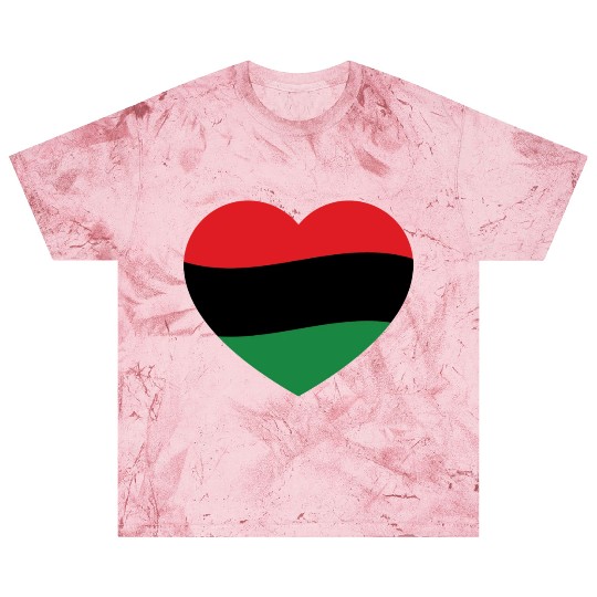 Pan African Flag Love Heart Blast T Shirts
