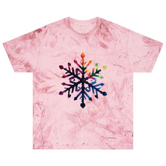 Colorful Gradient Snowflake Blast T Shirts