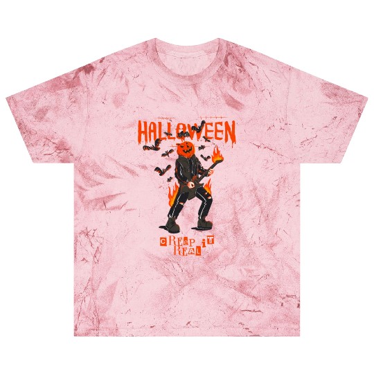 Pumpkin rock n roll bat guitar spooky gift idea Blast T Shirts