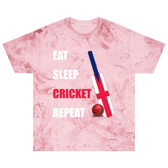 Eat Sleep Cricket Repeat England Flag Cricket Bat Blast T Shirts