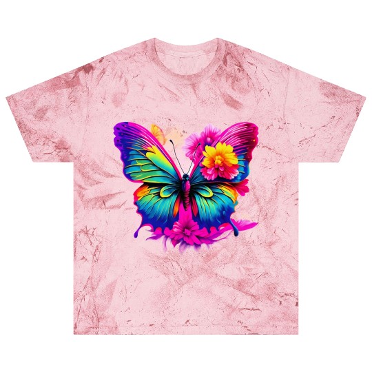 Colorful Butterfly in Flight with Vibrant Wings Blast T Shirts