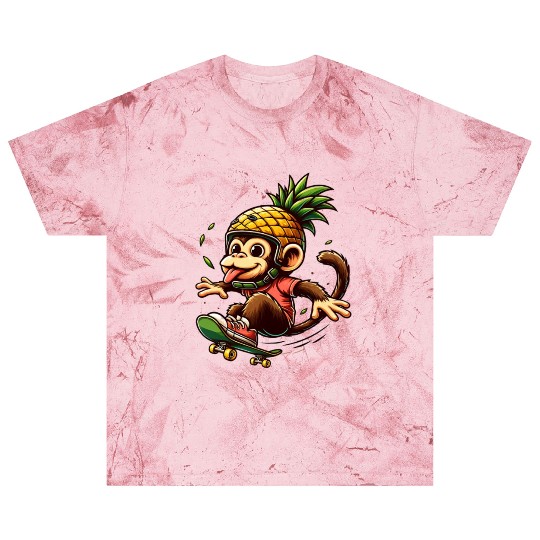 skateboarding monkey with pineapple helmet Blast T Shirts