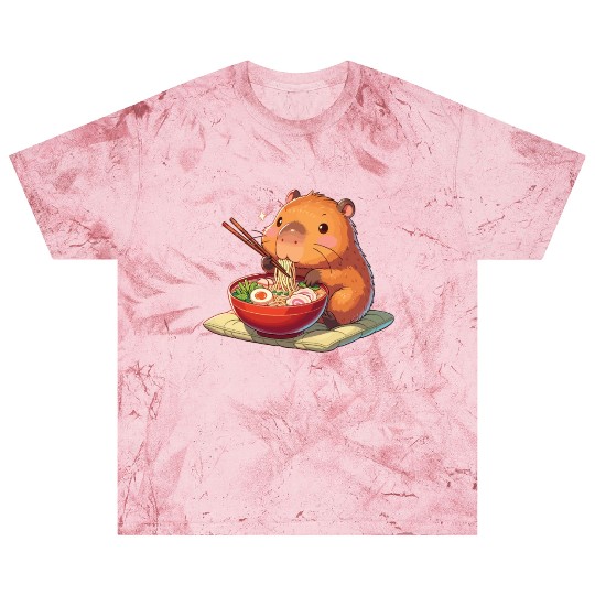 Cute Capybara Eats Ramen Noodles Capybara Ramen Blast T Shirts