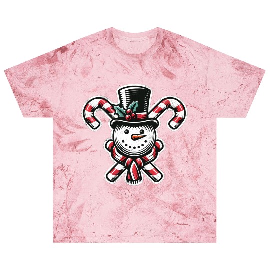Candy Cane Cheer - snowman with Top Hat design Blast T Shirts