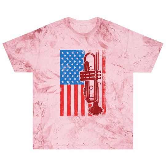 US Patriotic Trumpet Player Blast T Shirts