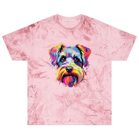 Watercolor Colorful Miniature Schnauzer Blast T Shirts