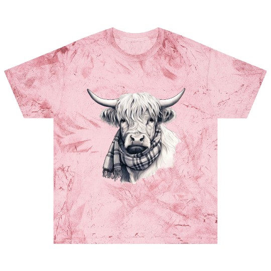 Adorable Highland Cow Wearing a Scarf Blast T Shirts