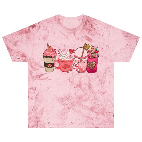 Valentines Day Pink Coffee Cups Latte Iced Cream Blast T Shirts