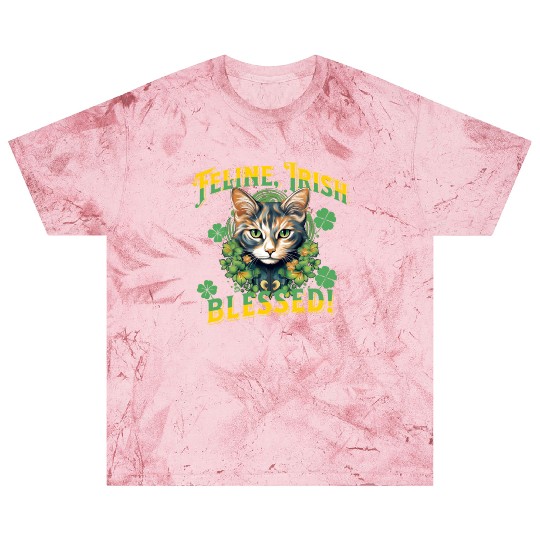 FELINE IRISH BLESSED Feline Kitty Design Blast T Shirts