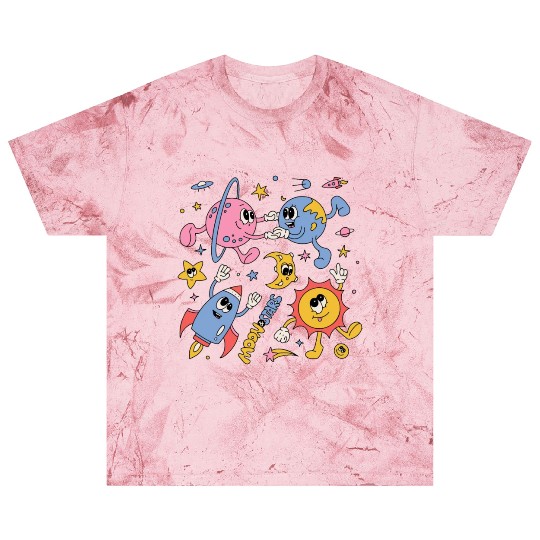 Solar System Planets Moon Sun Saturn Cute Groovy Blast T Shirts