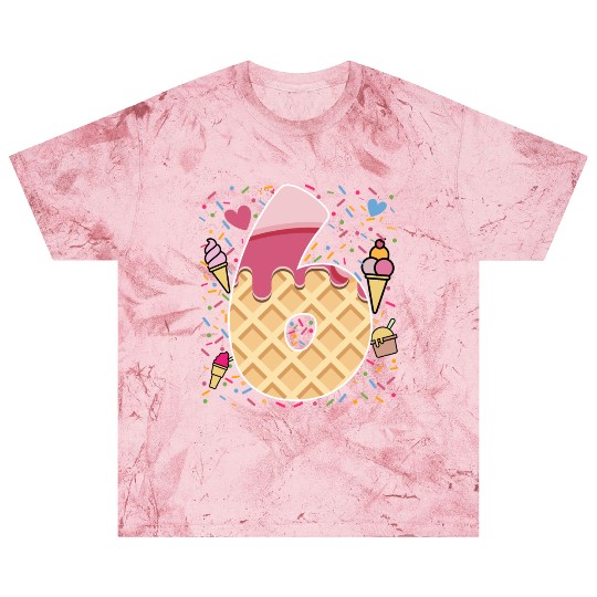 Ice Cream Number Six Art Design 6th Birthday Kids  Blast T Shirts