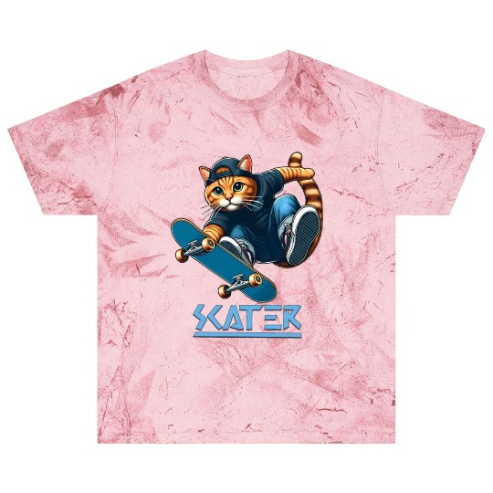 Cute Cat Playing Skateboard (Skater) Blast T Shirts