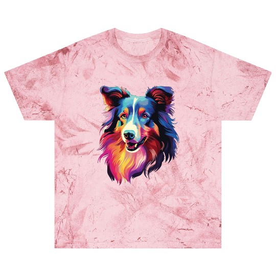 Watercolor Colorful Collie Blast T Shirts