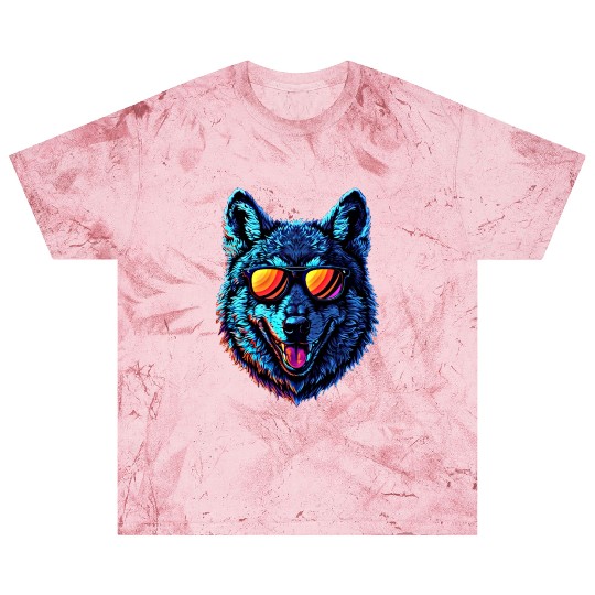 Cool Wolf Face Blue Wolf Wearing Sunglasses Blast T Shirts