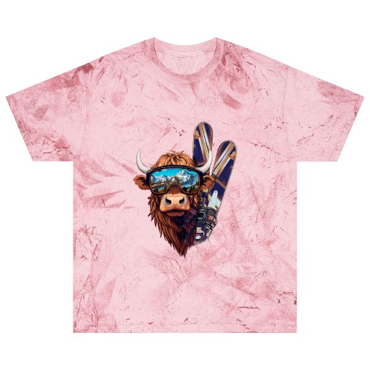 Winter sports, Jimmy's Skis, the skiing Cow Blast T Shirts