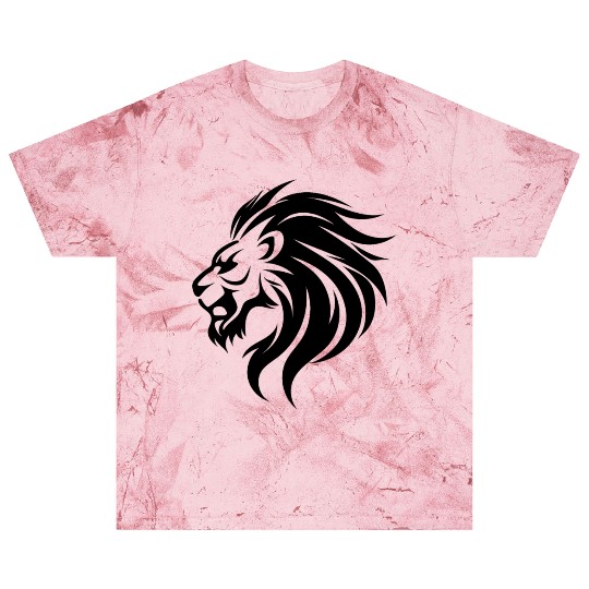Angry Lion Head Tattoo Style Waving Mane Blast T Shirts