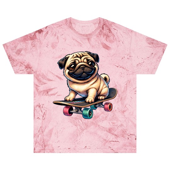 Skateboarding Pug, Dog Skateboarder Blast T Shirts