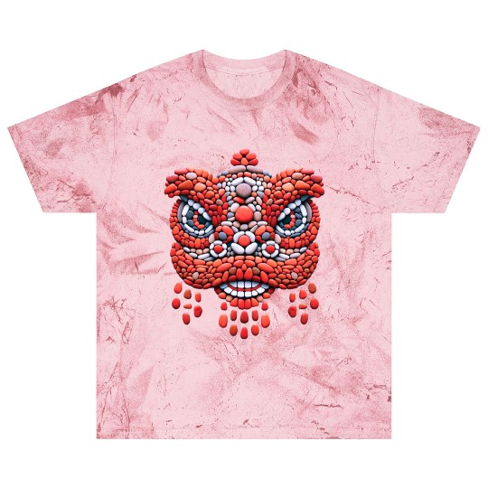 Chinese New Year - Red Pebble Lion Dance Mask Blast T Shirts