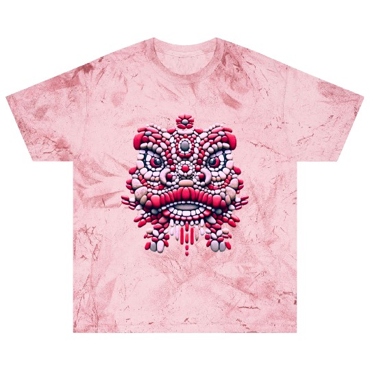Chinese New Year - Pink Peony Lion Dance Mask Blast T Shirts
