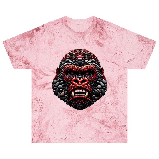 Ferocious Ruby Gorilla Pebble Art Expression Blast T Shirts