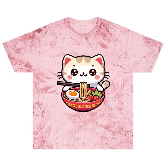Cute Cat Eating Ramen Blast T Shirts