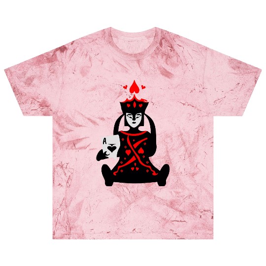 Queen of Hearts Holds Ace of Spades Vector 3 Color Blast T Shirts