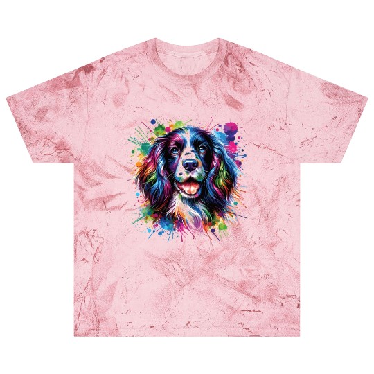 Watercolor Colorful English Springer Spaniel Blast T Shirts