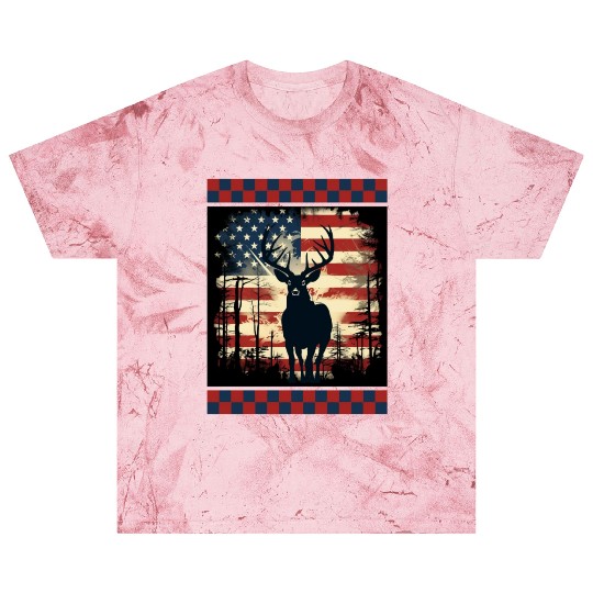 Ripped American Flag Woodland Camo Underlayer Blast T Shirts