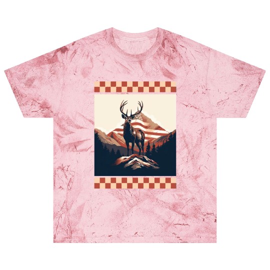 Mountain Range American Flag Rock Camo Deer Peak Blast T Shirts