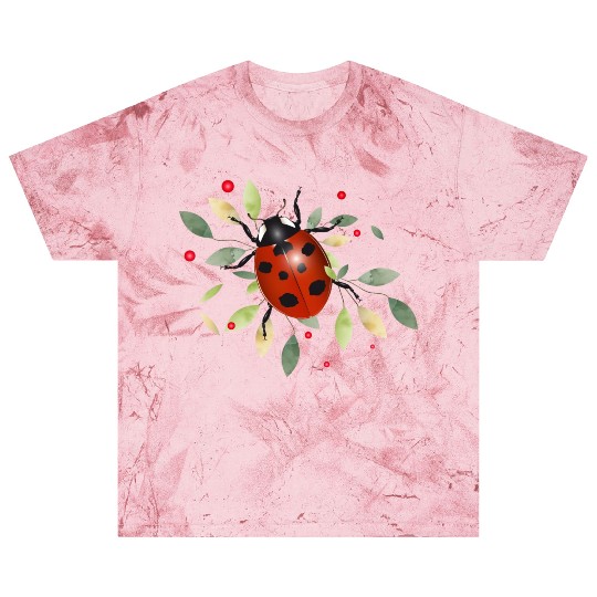 red glowing ladybug with green leaves Blast T Shirts