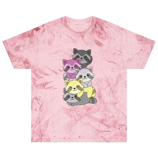 Perigirl Flag Pride Lgbtq Cute Raccoon Stack Blast T Shirts