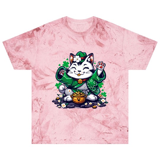 Kawaii St Patricks Day Cat With a Pot Of Gold Blast T Shirts