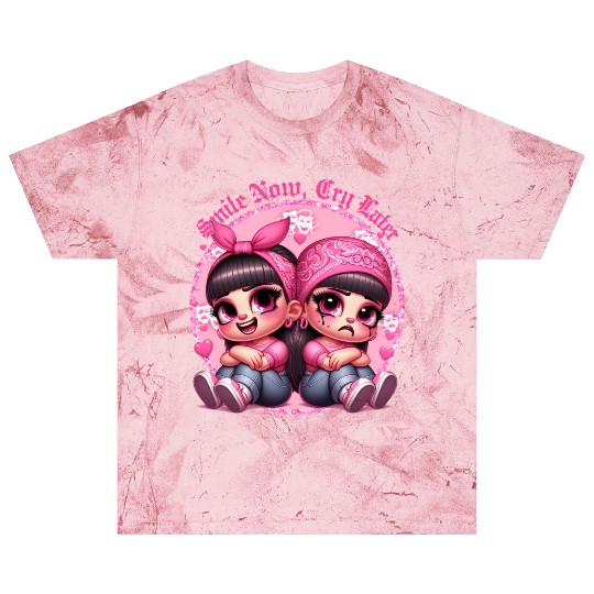 Smile Now Cry Later Drama girls Chicano Art Blast T Shirts