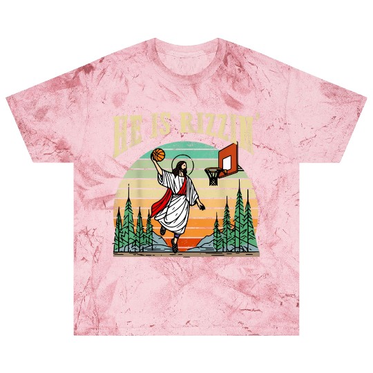He Is Rizzin Funny Basketball Easter Christian Blast T Shirts