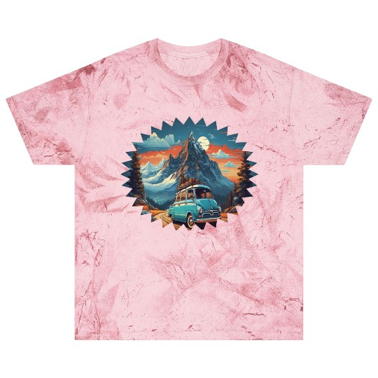 Classic car with wonderful mountains background Blast T Shirts