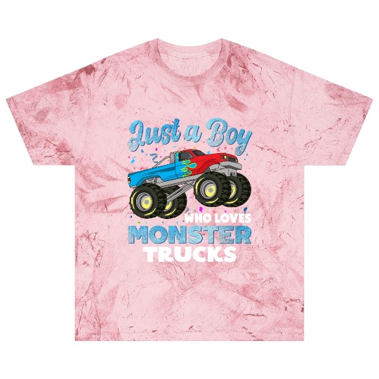 Just A Boy Who Loves Monster Trucks Toddler Kids Blast T Shirts